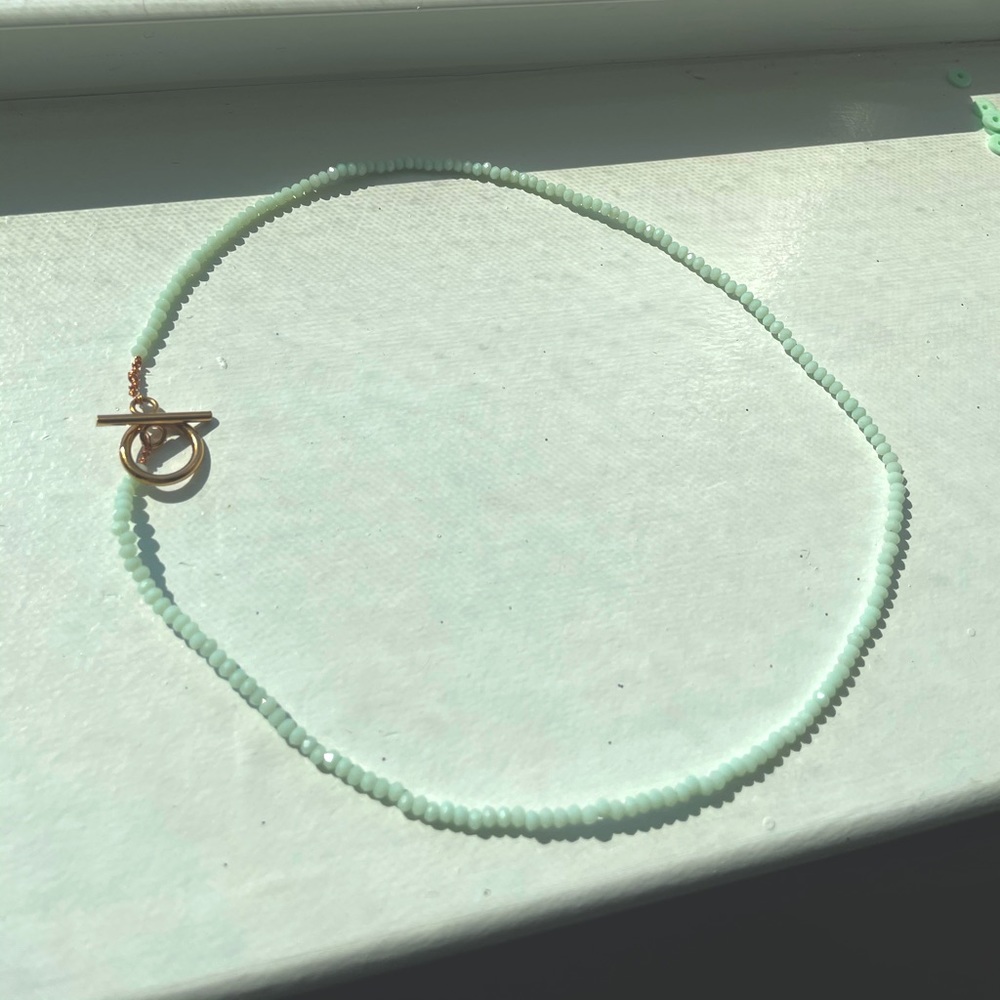 Seafoam Glass Bead Choker